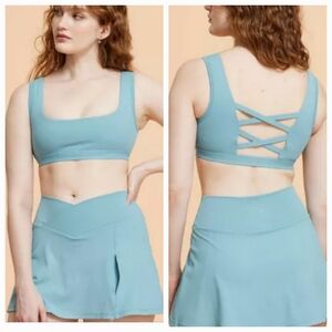 NEW! Blogilates Cameo Blue Crisscross Bra Size L